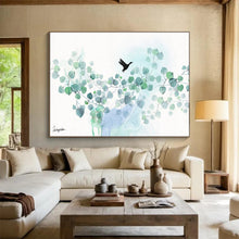 Load image into Gallery viewer, Minimalist Bird & Foliage Abstract Painting on Canvas DKH539