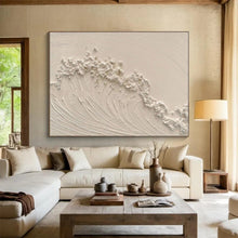 Load image into Gallery viewer, Textured White Abstract Art – Ideal for Minimalist Bedroom & Zen Meditation Space LargeART0681