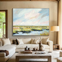 Load image into Gallery viewer, Soft - Toned Marshland Abstract Painting on Canvas - “Quiet Wetlands” DKH664