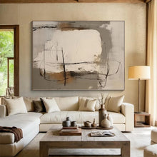 Load image into Gallery viewer, Gray - White Abstract with Lines Acrylic Art - Great for Art Studio & Contemporary Home Decor LargeART0541