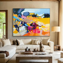 Load image into Gallery viewer, Vibrant Abstract Chaos: Energetic Color Explosion Large - Scale Hand - painted Abstract Acrylic Art DLZ187