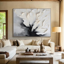 Load image into Gallery viewer, Large Detailed White Flower Art - Ideal for Feminine Boutique & Classic Living Room LargeART0768