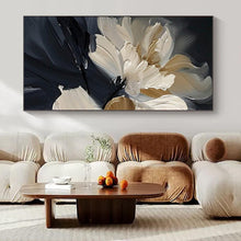 Load image into Gallery viewer, Cream and Black Floral Art, Suited for Elegant Bedroom & Sophisticated Lounge LargeART1091