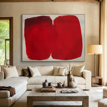 Load image into Gallery viewer, Bold Red Shapes Art for Modern Office & Dramatic Entryway LargeART0879
