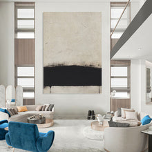 Load image into Gallery viewer, “Minimalist Black and White” - Monochromatic Abstract Art on Canvas DKH1419