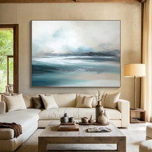 Load image into Gallery viewer, Hand - Painted Soft Coastal Abstract Acrylic Art for Serene Bedroom Retreat LargeART1638