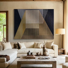 Load image into Gallery viewer, Warm Geometric Abstract Art – Suited for Rustic Living Room & Sophisticated Study LargeART0677