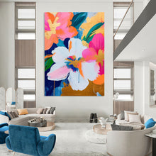 Load image into Gallery viewer, “Gilded Floral Pop” – Bold Flower Acrylic Painting with Gold Accents DTP284