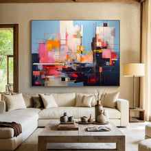 Load image into Gallery viewer, Vibrant Urban Geometry Abstract acrylic painting DLZ020