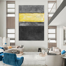 Load image into Gallery viewer, “Grey and Yellow Color - Block” - Minimalist Abstract Art on Canvas DKH1625