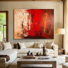 Load image into Gallery viewer, Large Rich Red Abstract Art - Ideal for Dramatic Bedroom & Upscale Lounge LargeART0776