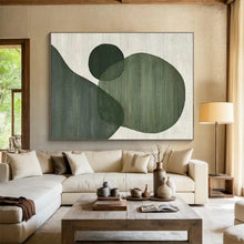Load image into Gallery viewer, Green Geometric Shapes Acrylic Art - Suited for Mid - century Modern Nursery & Minimalist Study LargeART0593
