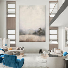 Load image into Gallery viewer, Gray - Beige Abstract Misty Landscape, Ideal for Nature - Inspired Living Room & Peaceful Meditation Space LargeART2056