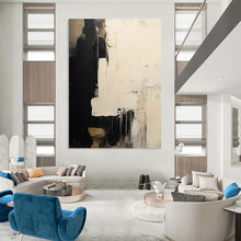 Load image into Gallery viewer, Black & White Minimalist Abstract - Perfect for Contemporary Living Area & Library LargeART2362