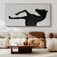 Load image into Gallery viewer, Textured Black Horse Silhouette Acrylic Art, Ideal for Rustic - Modern Living Room & Equestrian - Inspired Study LargeART1079