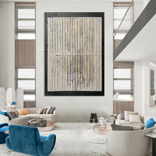 Load image into Gallery viewer, Textured Neutral Striped Abstract - Fits Minimalist Living Room & Hallway LargeART2352