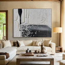 Load image into Gallery viewer, Monumental Textured Gray - Black Abstract Acrylic for Industrial - Chic Loft LargeART0280