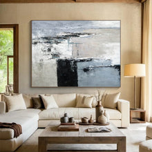 Load image into Gallery viewer, Minimalist Gray - White Abstract Acrylic painting DLZ152