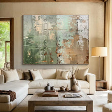 Load image into Gallery viewer, Earthy Green and Brown Textured Abstract Abstract acrylic painting DLZ107