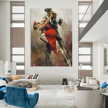 Load image into Gallery viewer, “Dramatic Red Dress Dance” - Expressive Dance Art on Canvas DKH1637