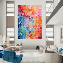 Load image into Gallery viewer, Impressionistic Abstract Leaf Art, Vibrant Color - Blended Painting for Tropical - Themed Dining Room & Cheerful Sunroom LargeART2219