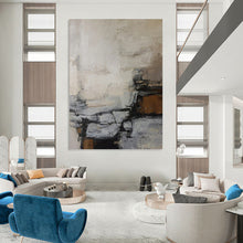 Load image into Gallery viewer, “Neutral Tones Abstract Composition” Abstract Painting on Canvas, Minimalist Decor DKH1007