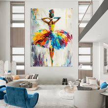 Load image into Gallery viewer, Rainbow - Colored Dancer Abstract Painting, Ideal for Girls’ Bedroom & Artistic Living Room LargeART2118