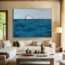 Load image into Gallery viewer, Minimalist Coastal Abstract Painting for Beach House & Serene Office DKH217