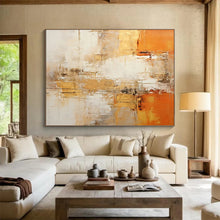 Load image into Gallery viewer, Warm Orange and Beige Abstract Layers Abstract acrylic painting DLZ096