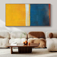 Load image into Gallery viewer, Blue - Yellow Color Block Abstract Canvas Painting, Suited for Bright Kitchen & Creative Studio LargeART1186