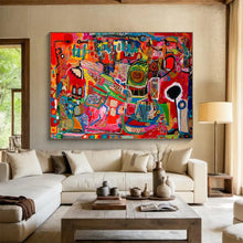Load image into Gallery viewer, Hand - painted Bold Colorful Abstract Mosaic Acrylic Art for Modern Art Galleries at Home LargeART1680