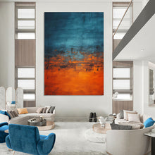 Load image into Gallery viewer, Blue & Orange Abstract Gradient Art, Perfect for Contemporary Living Room & Creative Studio LargeART1947