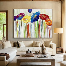 Load image into Gallery viewer, Colorful Flower Painting on Canvas - “Vibrant Blooms” DKH783