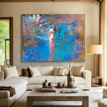 Load image into Gallery viewer, Blue - Dominant Textured Abstract Painting On Canvas DKH366