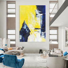 Load image into Gallery viewer, Bold Yellow & Blue Abstract Art, Suited for Modern Office & Creative Studio LargeART2304