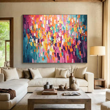 Load image into Gallery viewer, Colorful Abstract “Confetti Wall” Painting on Canvas, Joyful Modern Decor DKH868