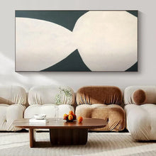 Load image into Gallery viewer, White & Dark Green Abstract Hourglass - Shaped Acrylic Art, Great for Eclectic Study & Nature - Inspired Hallway LargeART0999