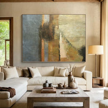 Load image into Gallery viewer, Large - Format Earth - Tone Abstract Landscape Acrylic for Rustic Living Space LargeART0288