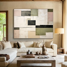 Load image into Gallery viewer, Oversized Black - Green Geometric Abstract Art for Industrial Loft & Creative Studio LargeART0397