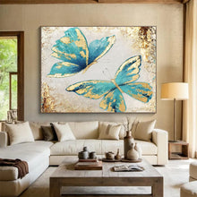 Load image into Gallery viewer, Abstract Butterfly Painting on Canvas - “Gilded Wings” DKH734