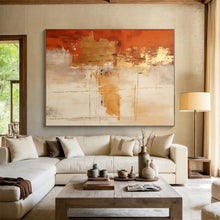 Load image into Gallery viewer, Orange - Gold Abstract Acrylic for Hotel Lobby & Luxury Home LargeART0818