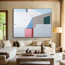 Load image into Gallery viewer, Minimalist Abstract Painting on Canvas: Soft - Toned Architectural Forms DKH572
