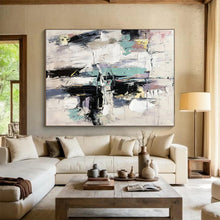 Load image into Gallery viewer, Oversized Pastel Abstract Cityscape Acrylic for Soft - Toned Living Room & Dreamy Bedroom LargeART0319