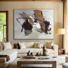 Load image into Gallery viewer, Custom Large Neutral Textured Abstract - Perfect for Minimalist Office & Calm Waiting Area LargeART0775