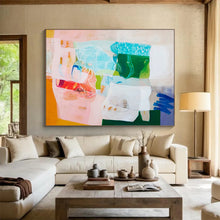 Load image into Gallery viewer, Colorful Mixed - Shape Abstract Painting for Eclectic Home Office & Art Gallery Pop - Up DKH054
