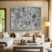 Load image into Gallery viewer, Large - Scale Gray - Scale Drip Art for Industrial Loft & Black - Tie Event Space LargeART0478