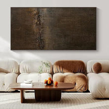 Load image into Gallery viewer, Dark Brown Cracked Abstract Art for Industrial - chic Loft & Art Gallery Café LargeART0946