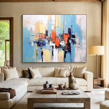 Load image into Gallery viewer, Abstract City Blocks in Bright Hues Abstract acrylic painting DLZ068