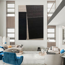 Load image into Gallery viewer, “Monochromatic Geometric Art” - Black, Grey, White Abstract Art on Canvas DKH1114