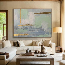 Load image into Gallery viewer, Pastel Abstract Art with Gold Accents for Feminine Bedroom & Chic Café DKH179